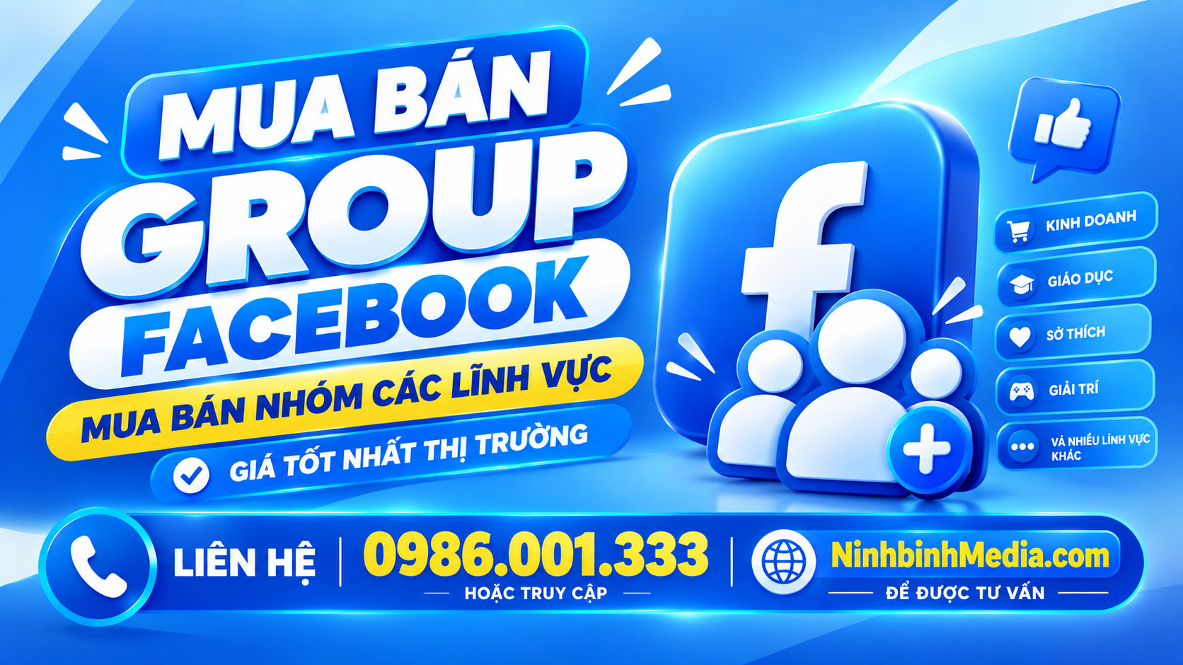 Dịch vụ mua Group Facebook đa dạng chủ đề – Group có sẵn thành viên  